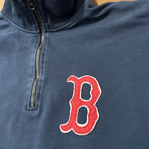 【47BRAND】MLB レッドソックス REDSOX ハーフジップ スウェット プルオーバー 刺繍ロゴ XL ビッグサイズ US古着