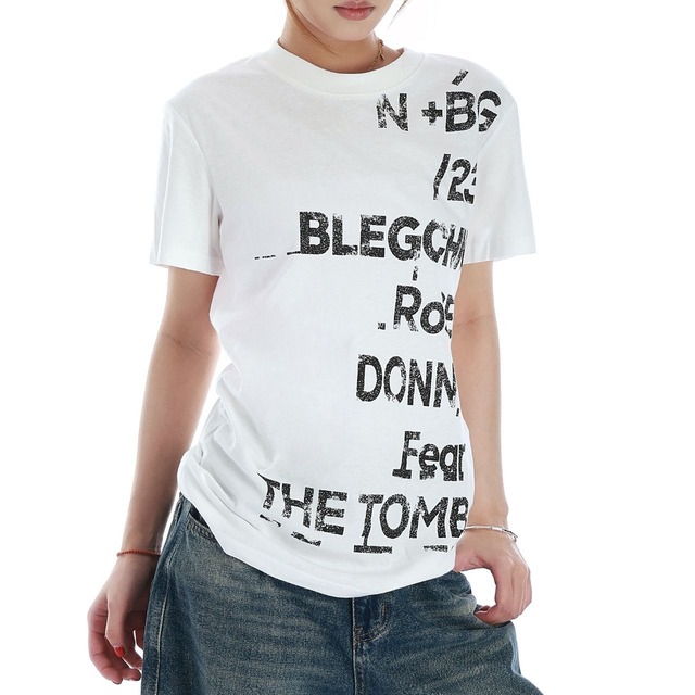 ランダムレタリンググラフィックTシャツ 2col   R02507