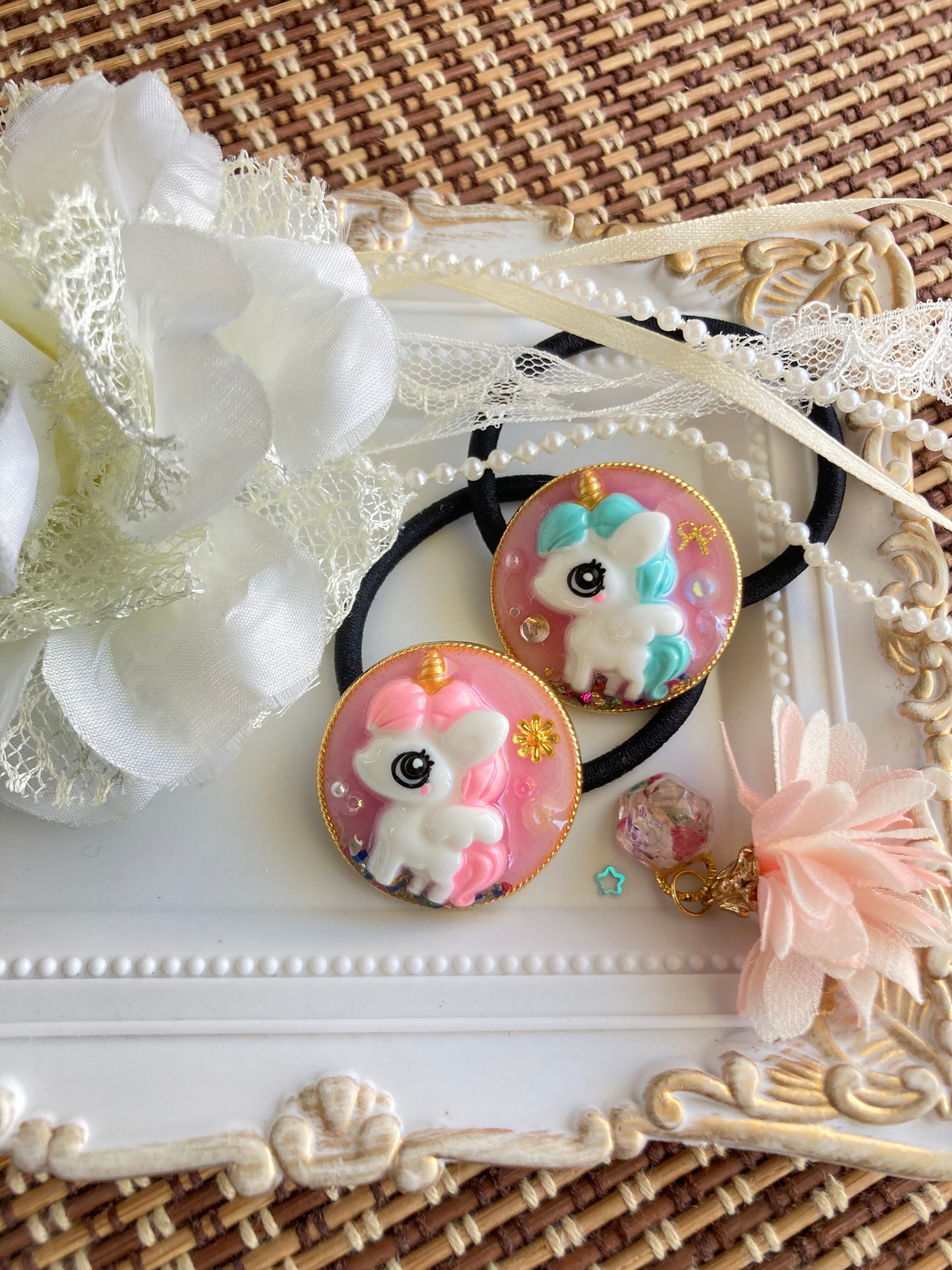 キッズ/ベビー ハンドメイド♡チュールスカート風ユニコーンヘア