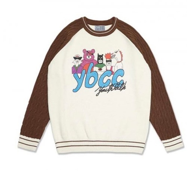 [YOUTHBATH] Villain Hero Raglan Knit_Cream 正規品 韓国ブランド 韓国通販 韓国代行 韓国ファッション  ニット