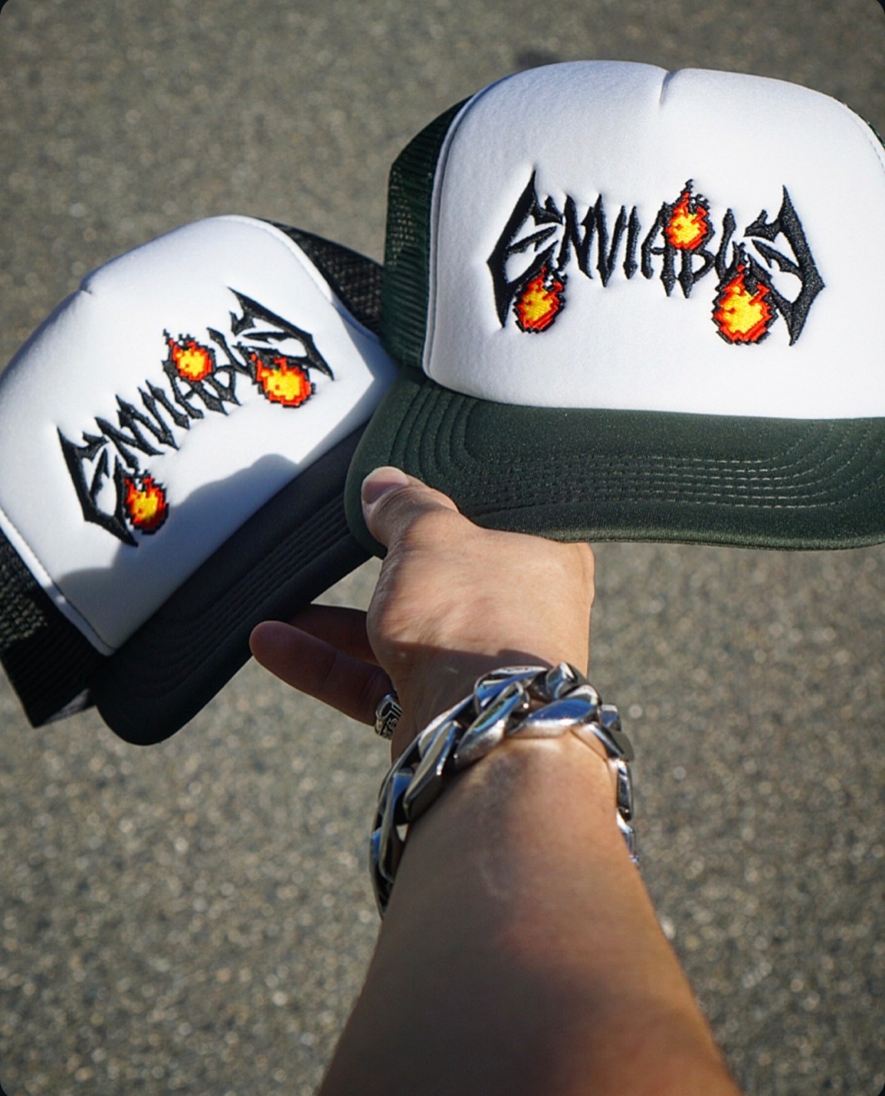 ENVIABLE FIRE PIXEL  MESH CAP 【033】