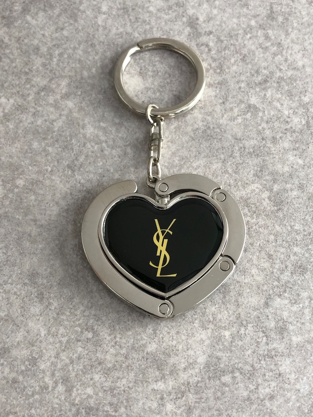 Yves Saint Laurent イヴ・サンローラン チャーム シルバー ブラック YSL バッグハンガー vintage ヴィンテージ オールド ykiwci