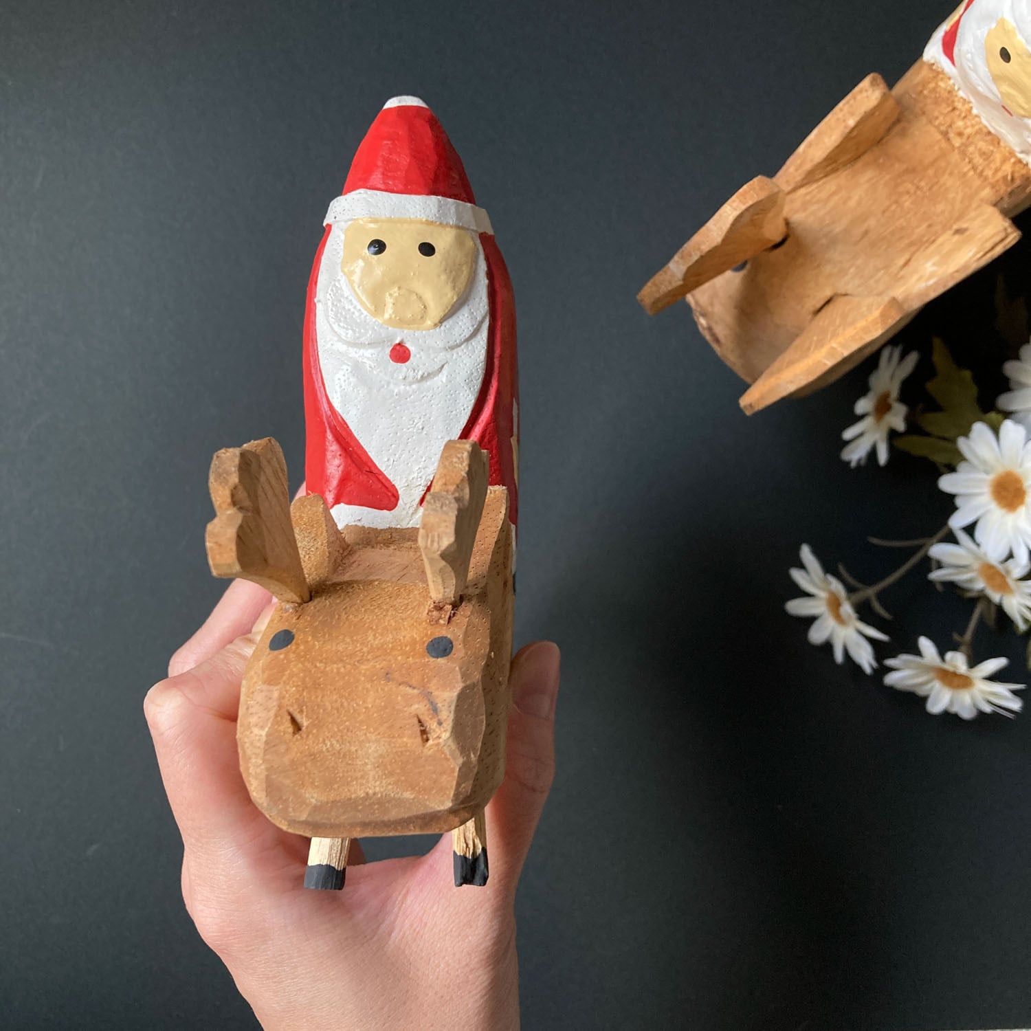 再入荷〉トナカイに乗ったサンタ置物S（15cm） | Dua-アクセサリー