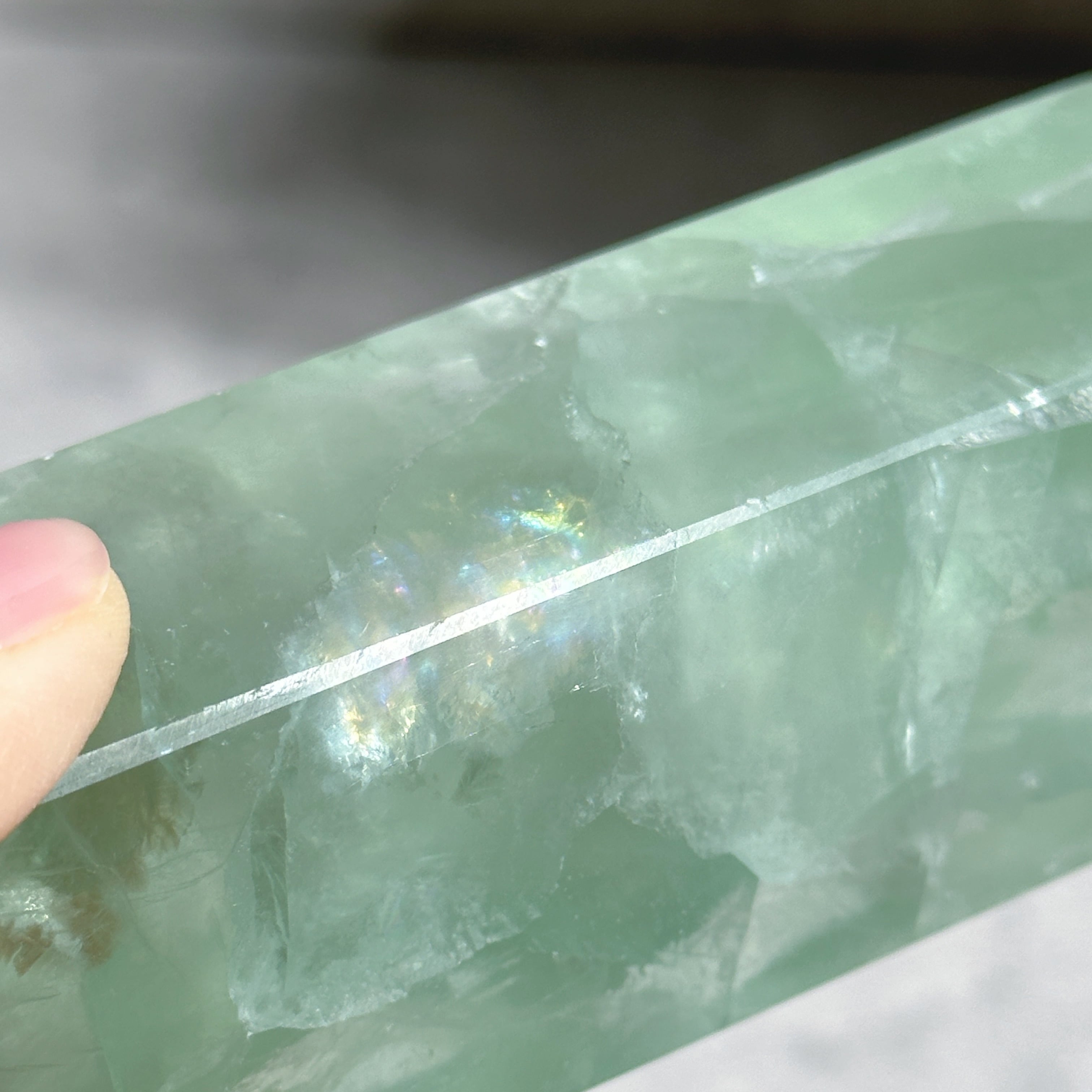 虹◎グリーンフローライト タワー12◇ Green Fluorite ◇天然石・鉱物