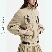 キャメルの面に囁くワークポケットの余白ジャケット《B0067》