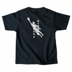 守備範囲なめんなTシャツキッズ　バックプリントネイビー（新）
