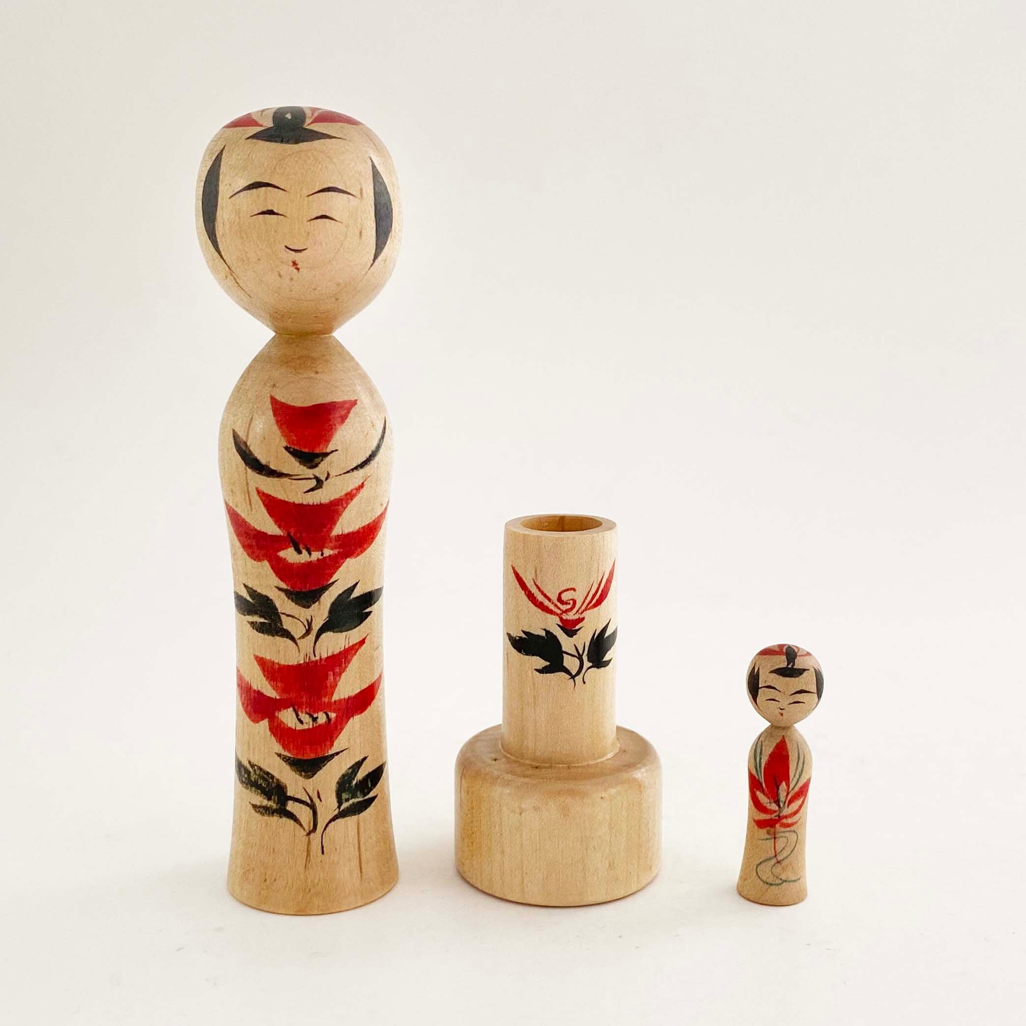 入れ子式・子持ちこけし（鳴子系 / 高橋武男工人）