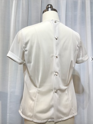 DOUBLE RUFFLE BLOUSE < WHITE>