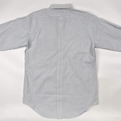 80s JUNMEN ジュンメン ストライプ 長袖シャツ L/ブルー×グレー系 メンズ ビンテージ