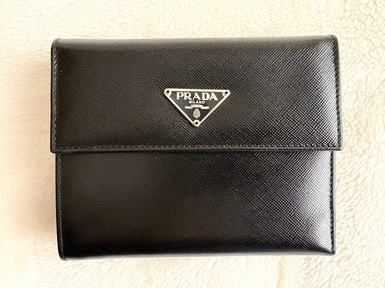 PRADA Saffiano M170A leather wallet BLACK MADE IN ITALY