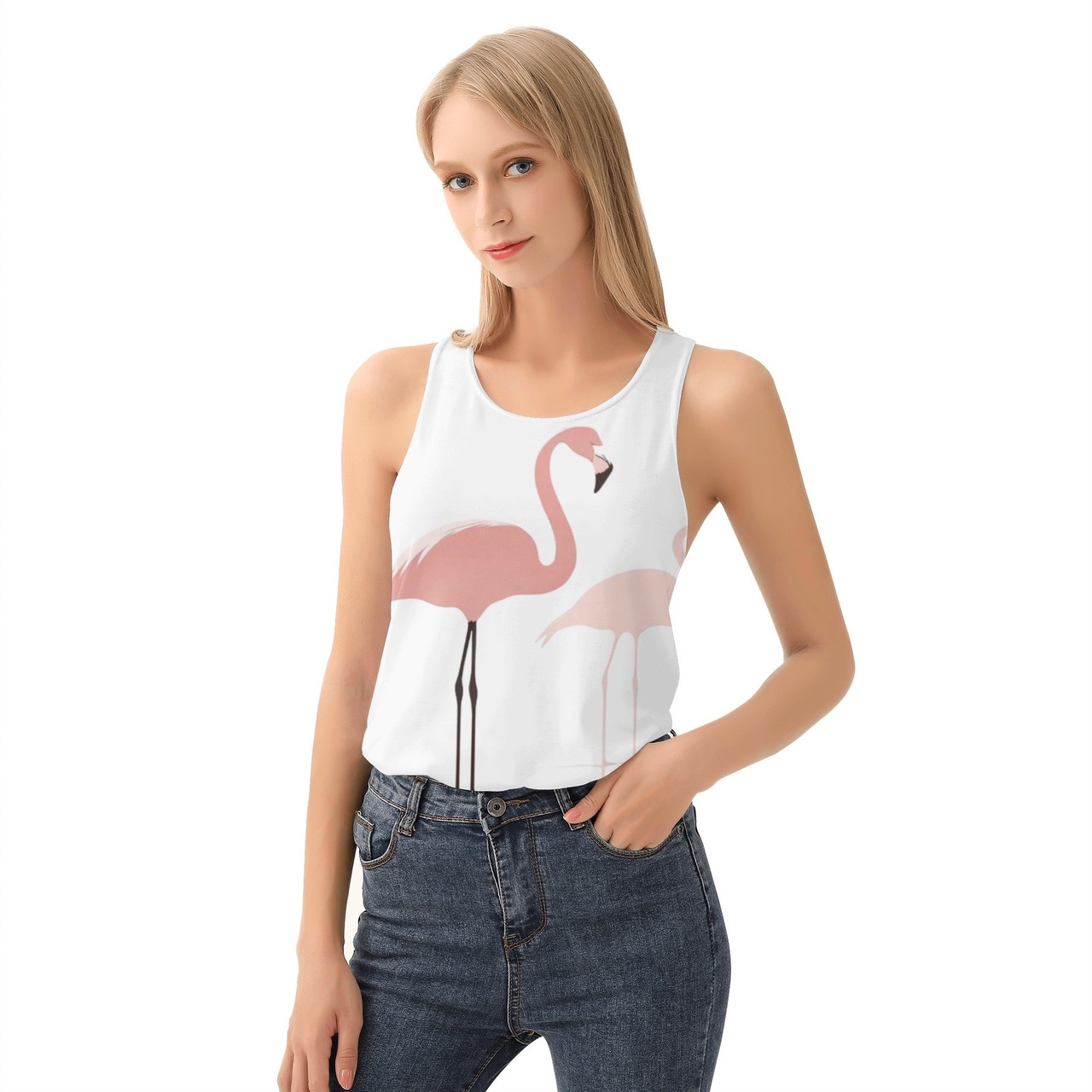 Women's All Over Print Loose Tank Tops 4843