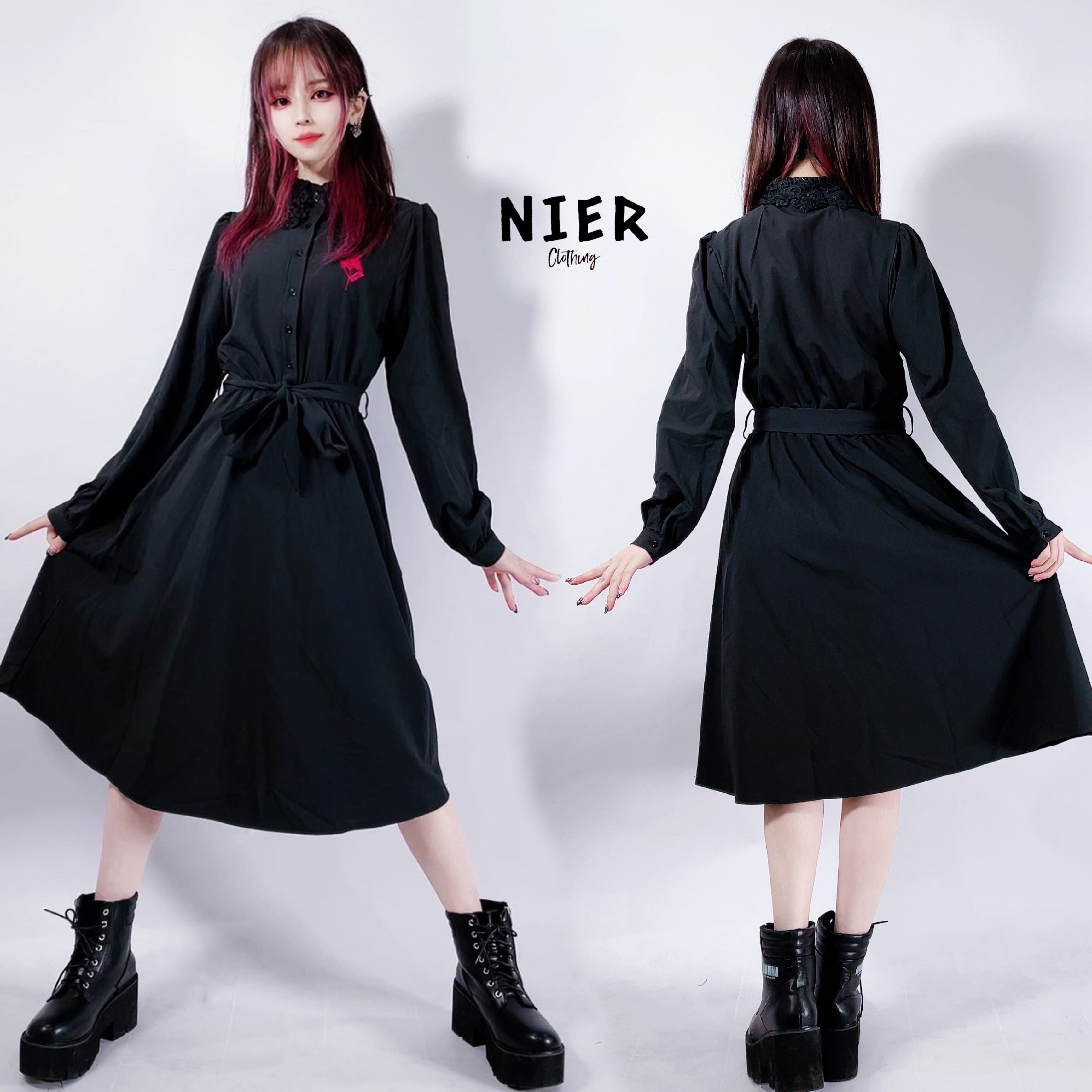 RED ROSEレース襟ワンピース | NIER CLOTHING