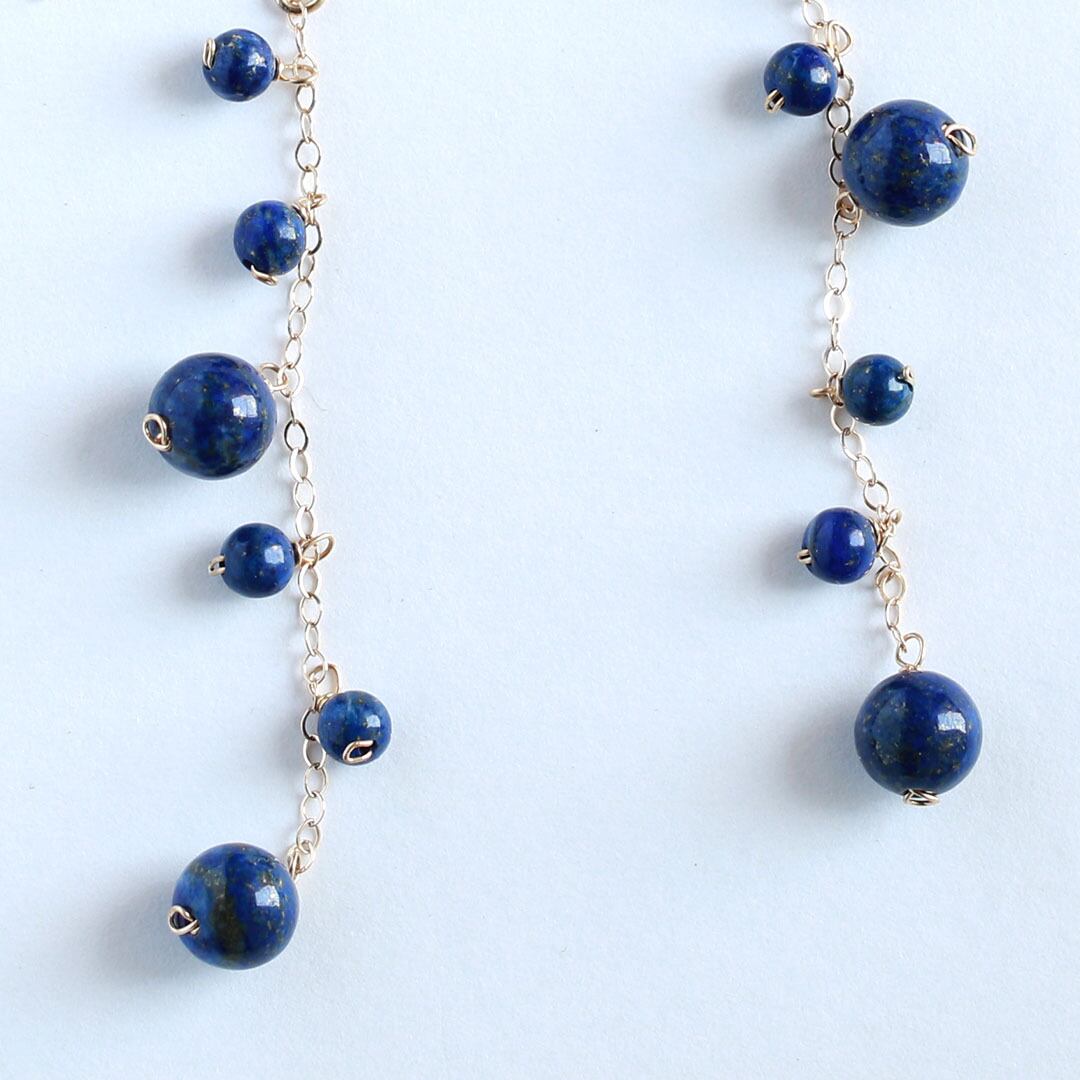 ラピスラズリピアス or イヤリング Lapis Lazuli 瑠璃色 エレガント