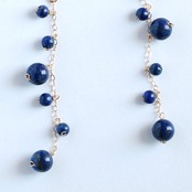 ラピスラズリピアス or イヤリング Lapis Lazuli 瑠璃色 エレガント眼鏡留めピアス mm1133