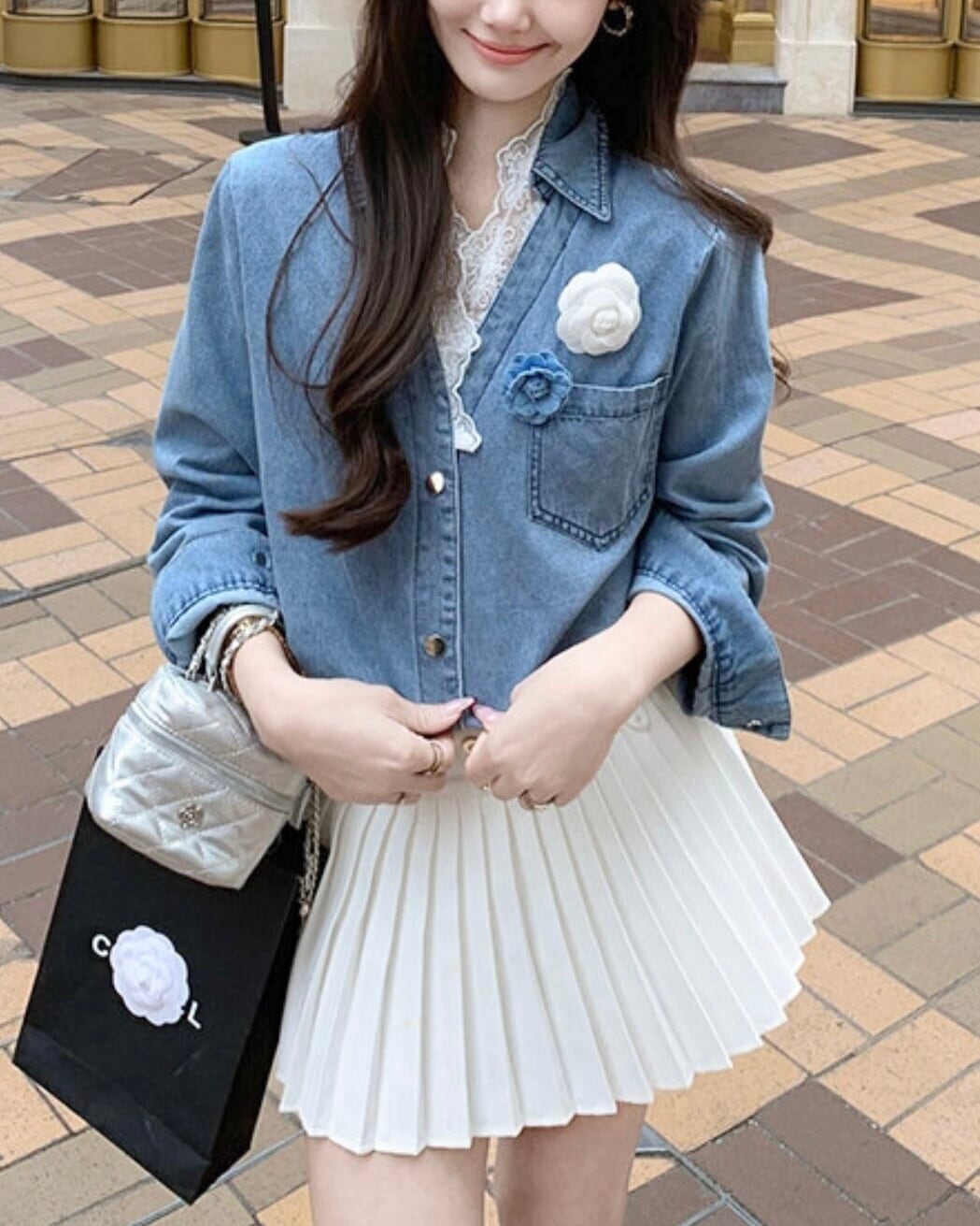 レースカメリアデニムシャツ 25W08464