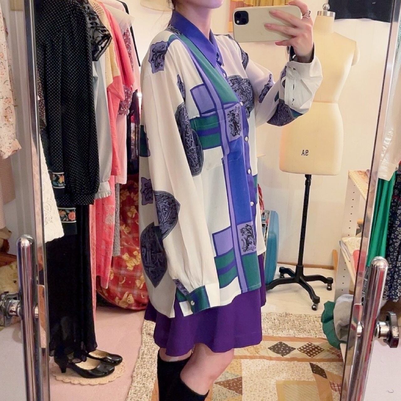 geometric pattern mens shirt