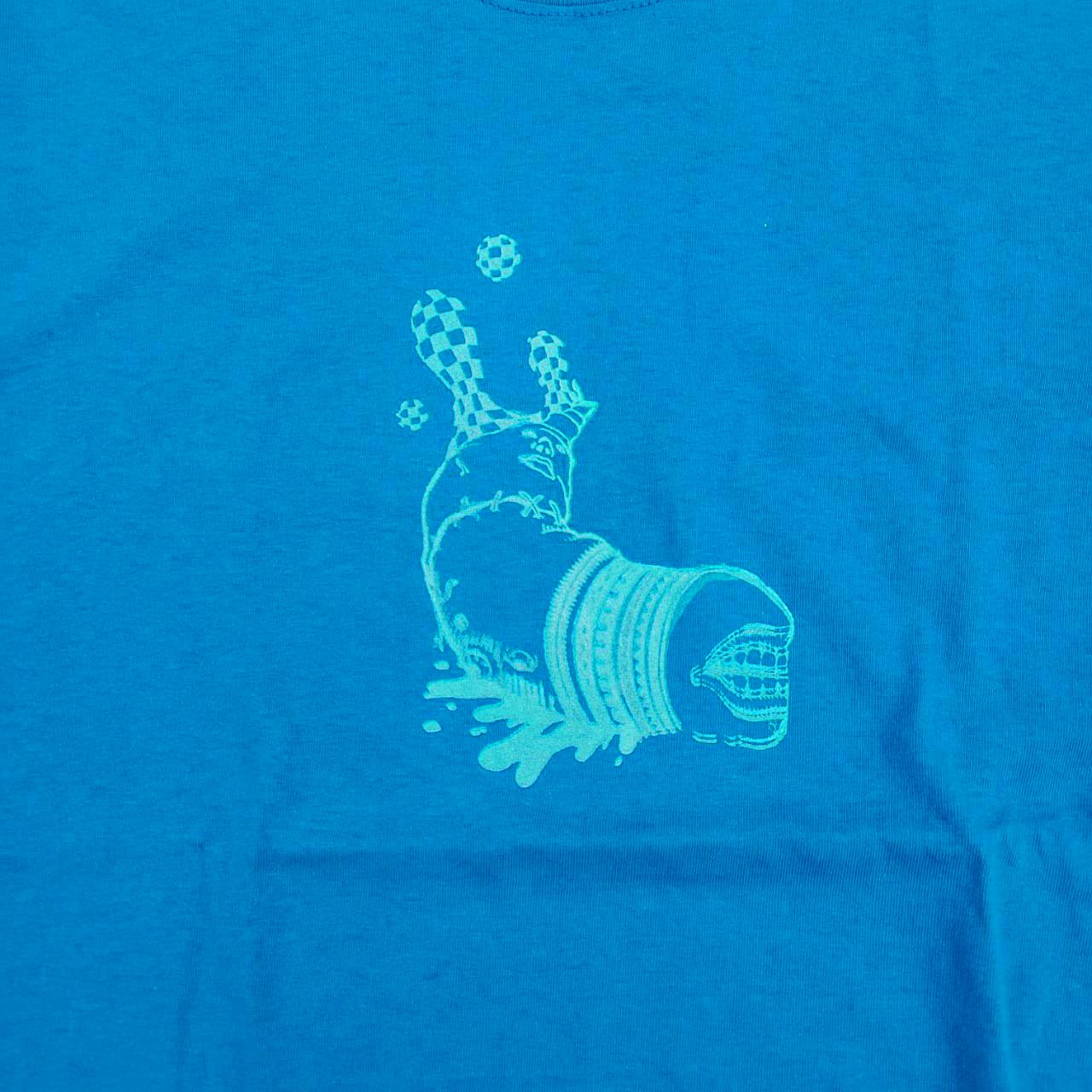 FAT PIGEON RECORDS  ”Actgamett" TEE (GLOW IN THE DARK) SAFIRE BLUE L