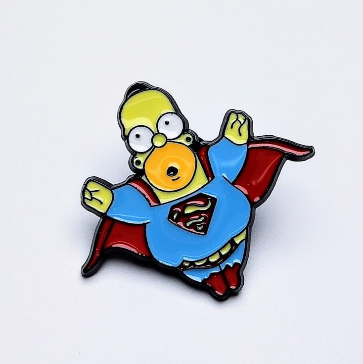 送料無料！ ★ピンズ PINS★ピンバッジ 【The Simpsons（ザ シンプソンズ）ホーマー 】スーパーマン〚アメリカン雑貨 アメトイ〛