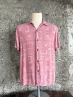 ペイズリーバンダナ柄 オープンカラーシャツ（ピンク）PRIMARK ピンク