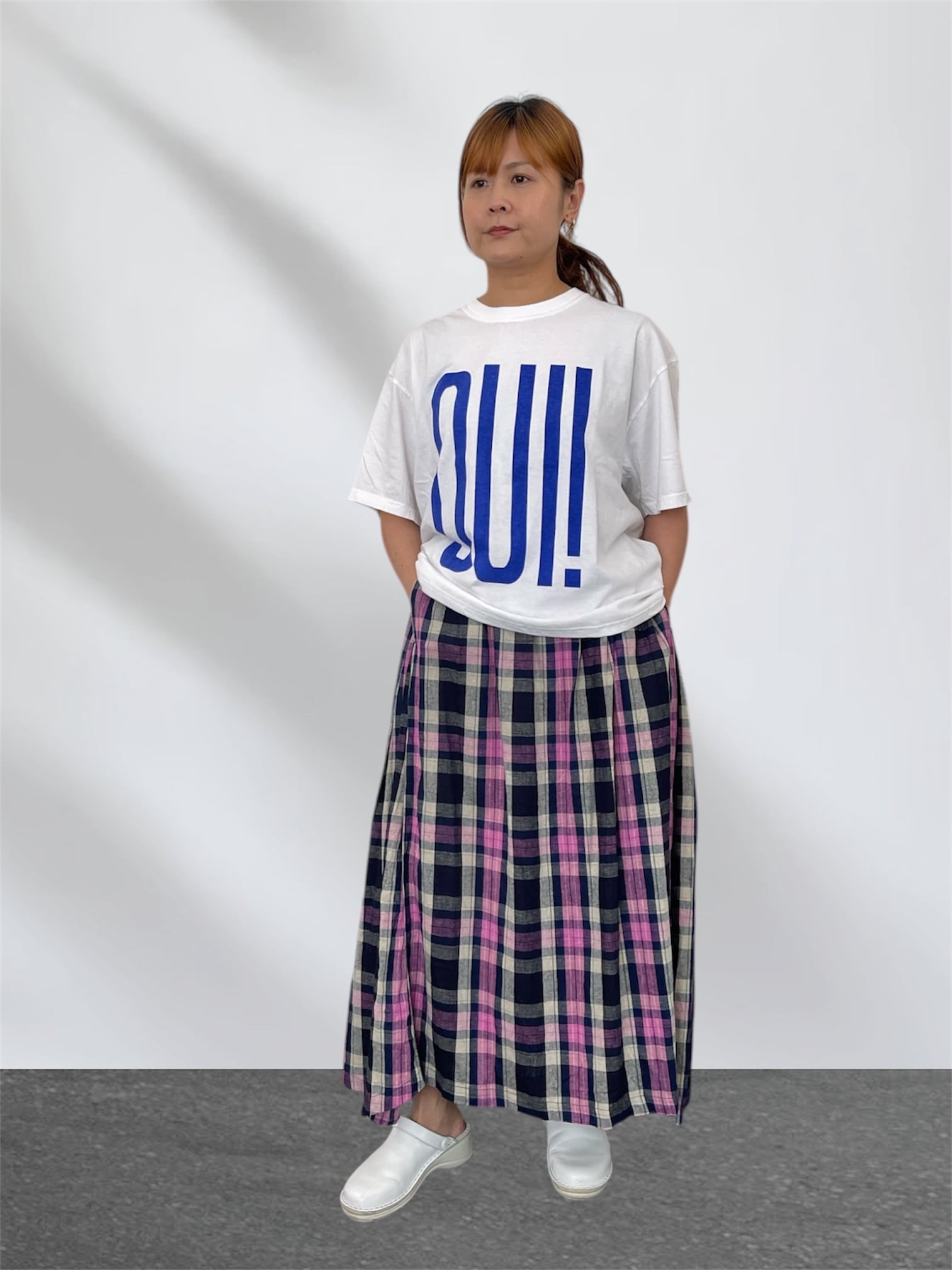 ICHI Antiquitésイチアンティークス赤チェック微起毛ウール　スカート ICHI Antiquites スカート ICHI Antiquitésイチアンティークス赤