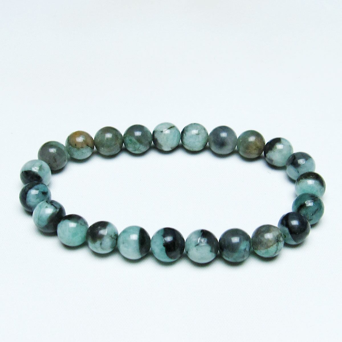 エメラルド ブレスレット 9mm メンズ レディース 一点物 [M便 1/10] 111-32958