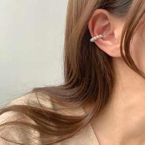 big pearl wire ear cuff