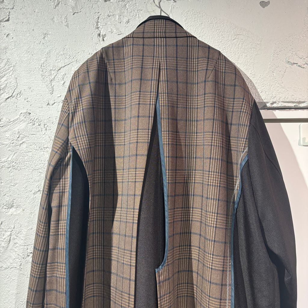 kolor カラー 23AW Check Paneled Coat ドッキングコート 23WCM-C03106