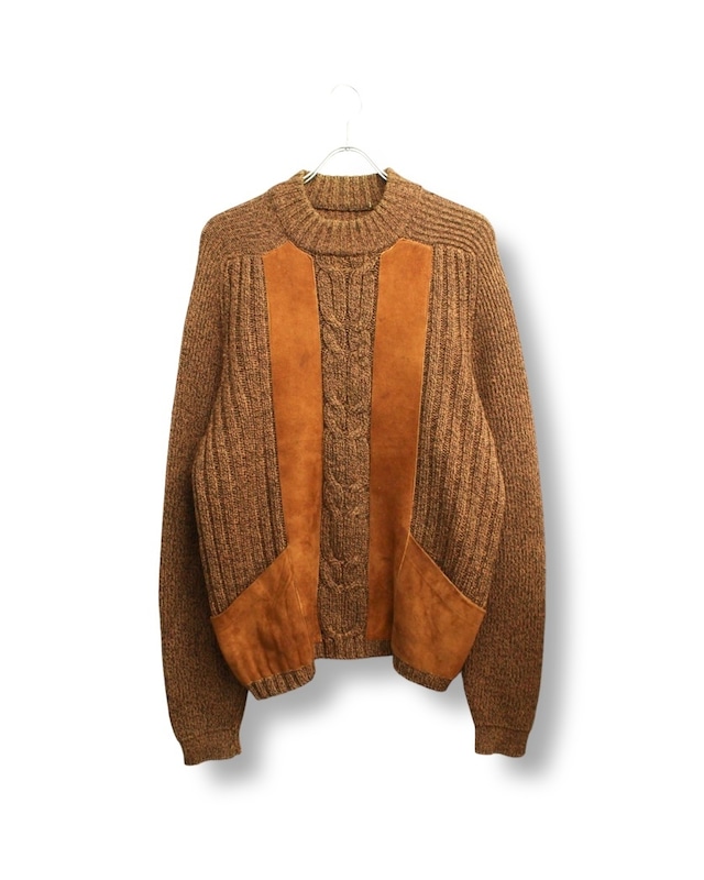 Vintage Suede × knit combination pullover