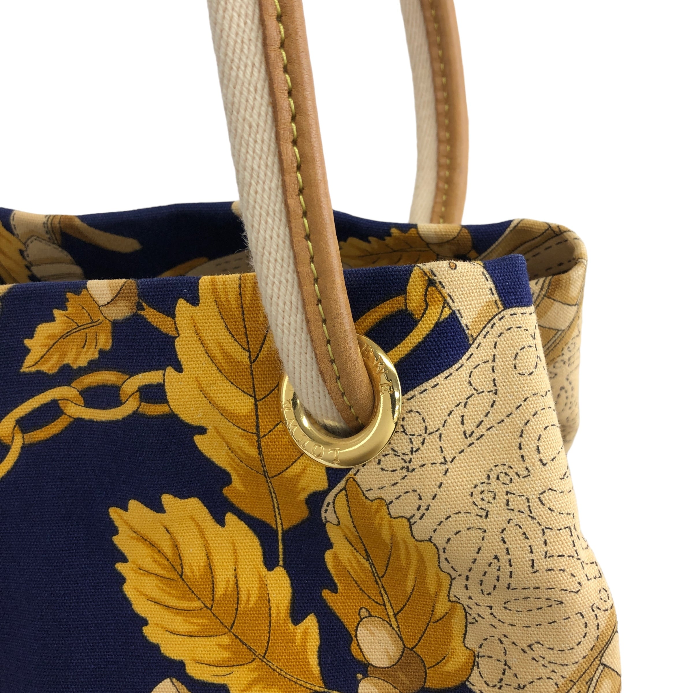 LOEWE ロエベ 総柄 ハンドバッグ ネイビー キャンバス vintage