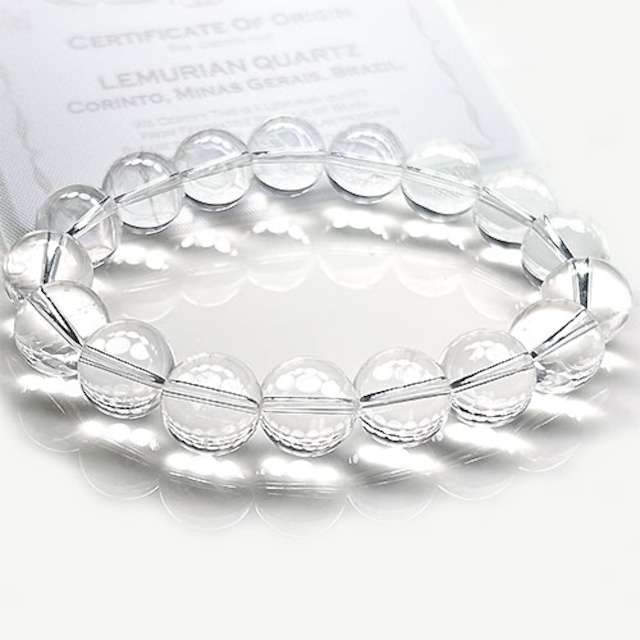 〔K1696-6m〕6mmブラジル コリント産 レムリアンシードクリスタルブレスレット ギャランティーカード付き