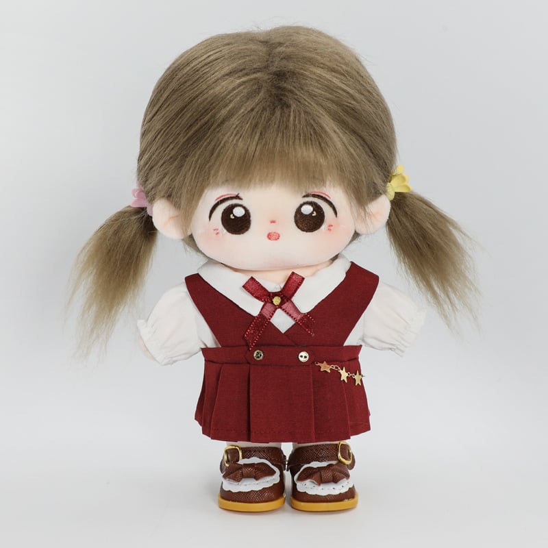 20cmぬいぐるみ用 学園風 制服 ホワイトシャツ＋星柄チェーン飾り