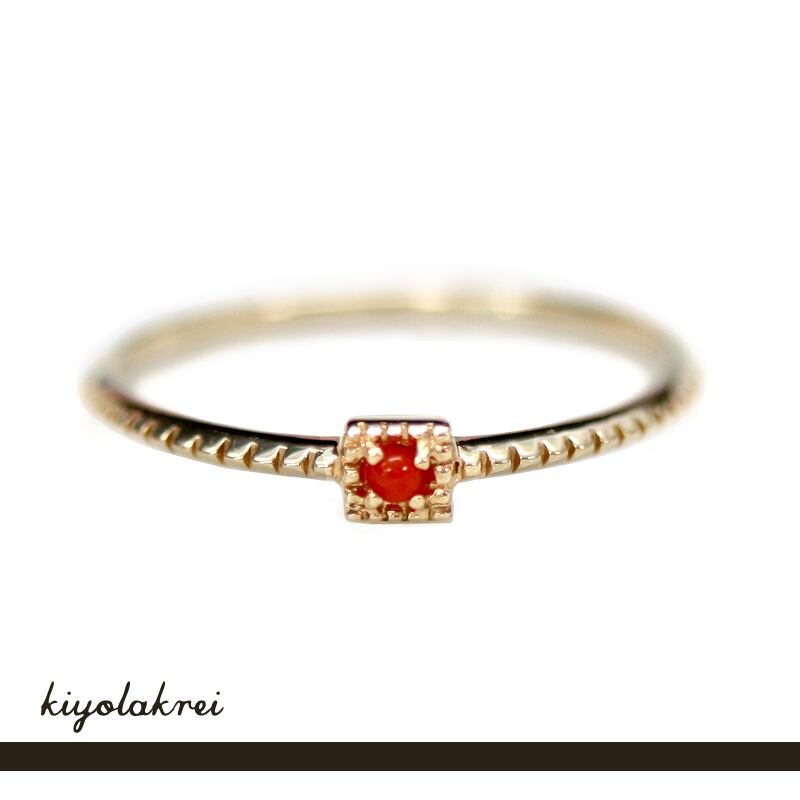 K18 珊瑚(コーラル) リング ローズモチーフ 品番r22-170r K18 珊瑚(コーラル) リング ローズモチーフ 品番r22-170r