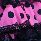 フラメンコ 衣装 ワンピース ドレス ピンク 黒 ドット フリル レース 水玉 ブラック系 ピンク系 フェミニン 可愛い ゴスロリ キュート おしゃれ パーティー用 スカート ドット柄 コスチューム 楽しい