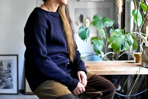 40's- -vintage- "lowgauge knit sweater" "navy" "armstrong sport knit goods"