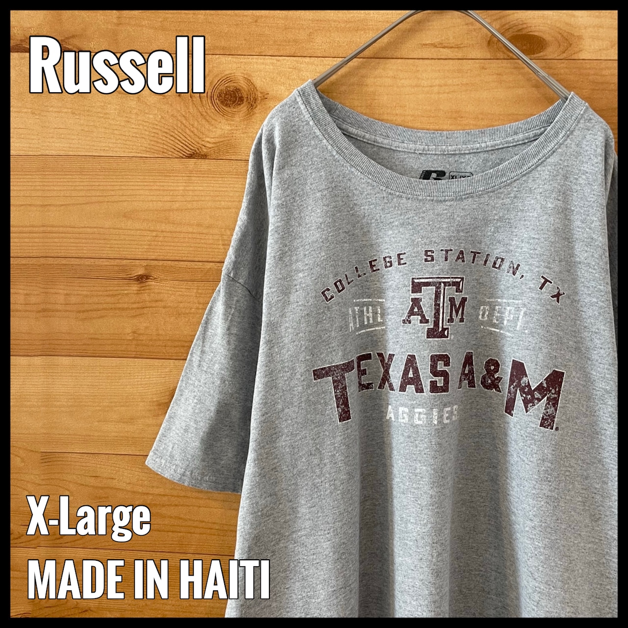 【Russell】カレッジ テキサスA&M大学 プリント Tシャツ ロゴ XL ビッグサイズ ラッセル US古着