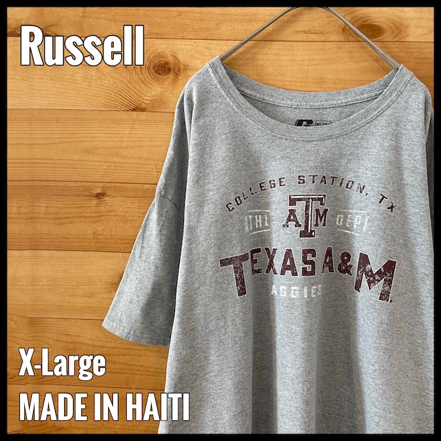 【Russell】カレッジ テキサスA&M大学 プリント Tシャツ ロゴ XL ビッグサイズ ラッセル US古着