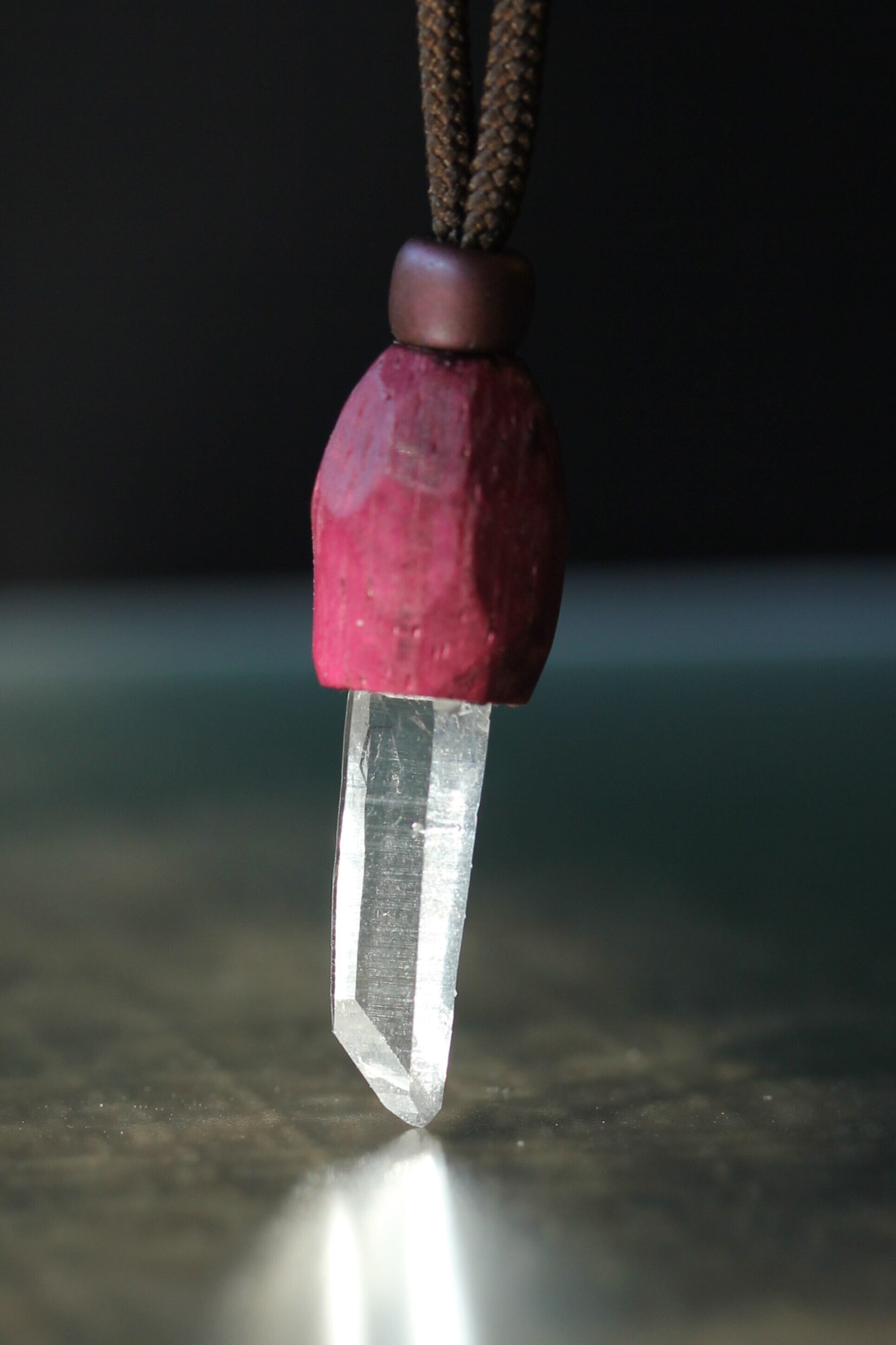 102002】宮崎クリスタル パープルハートペンダント | cuarzo