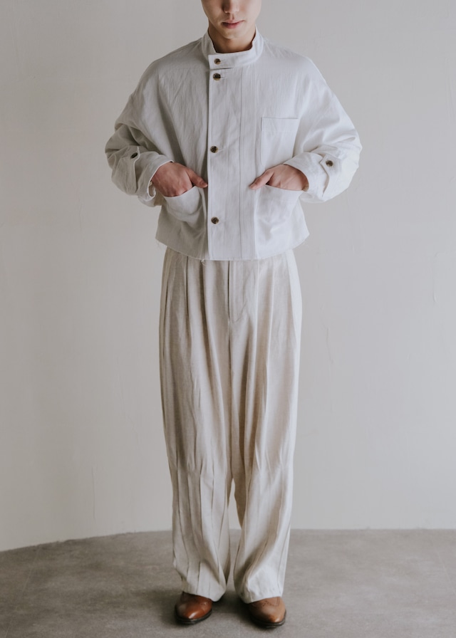 HOMO LUDENS 26SS short forestiere denim jacket / White