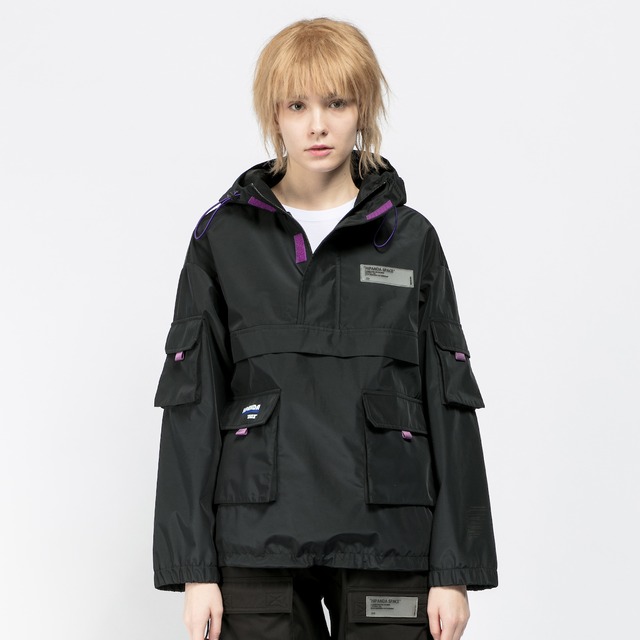 SALE 送料無料【HIPANDA ハイパンダ】レディース ブルゾン WOMEN'S MULTI POCKET ANORAK / BLACK