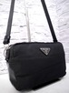 ◆PRADA プラダ ユニセックス ナイロンxパテントレザー切替クロスボディ ショルダー カメラ バッグ ポーチ ポシェット 黒◆ 使い勝手抜群♪