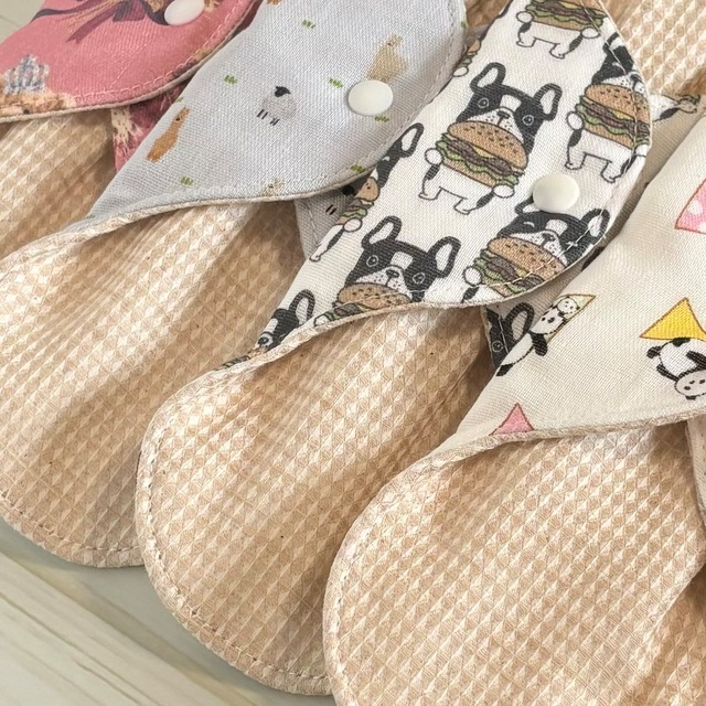 22cm ワッフル オーガニック 布ナプキン 防水仕様 4枚セット 普通の日用 224