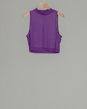 Sheer Mock neck Sleeveless - Purple