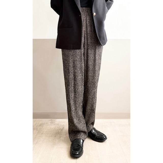 Herringbone Print Rayon Pants
