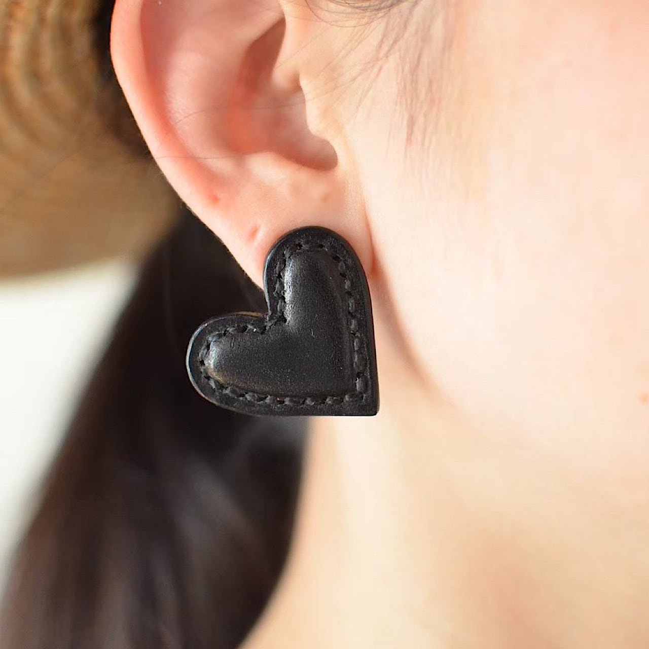 leather pierce/earring 《Heart~cordovan~》3colors | TO DAY'S BOUTIQUE