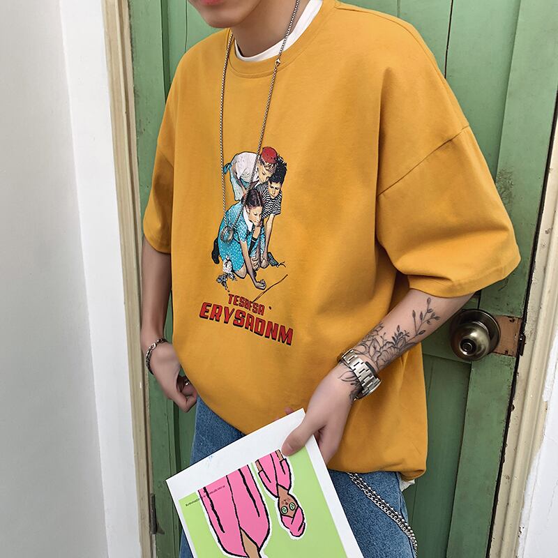 全3色 Tシャツ カットソー プリント カジュアル シンプル