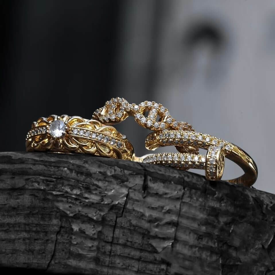 18kgp zirconia anchor ring VR7-70 | VERIELA