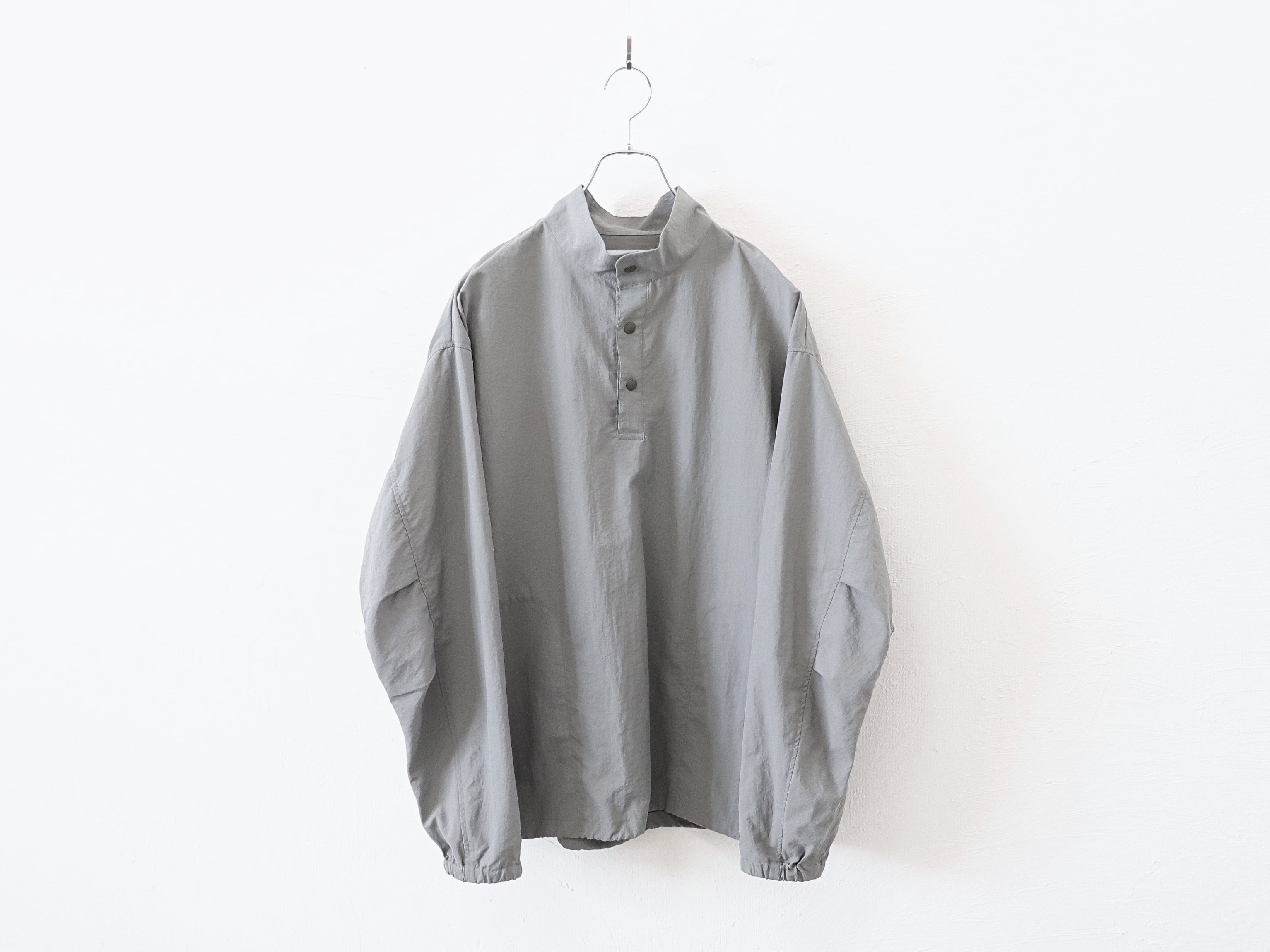 MANUAL ALPHABET / LIGHT SHELL SNAP TEE - GREY マニュアル