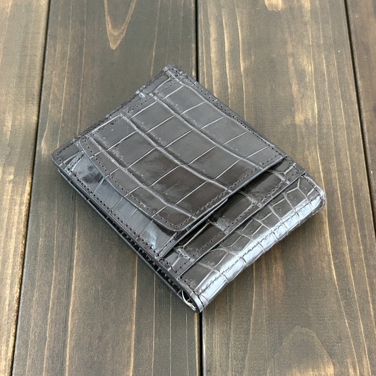 クロコダイル 無双 マネークリップ グレージュ