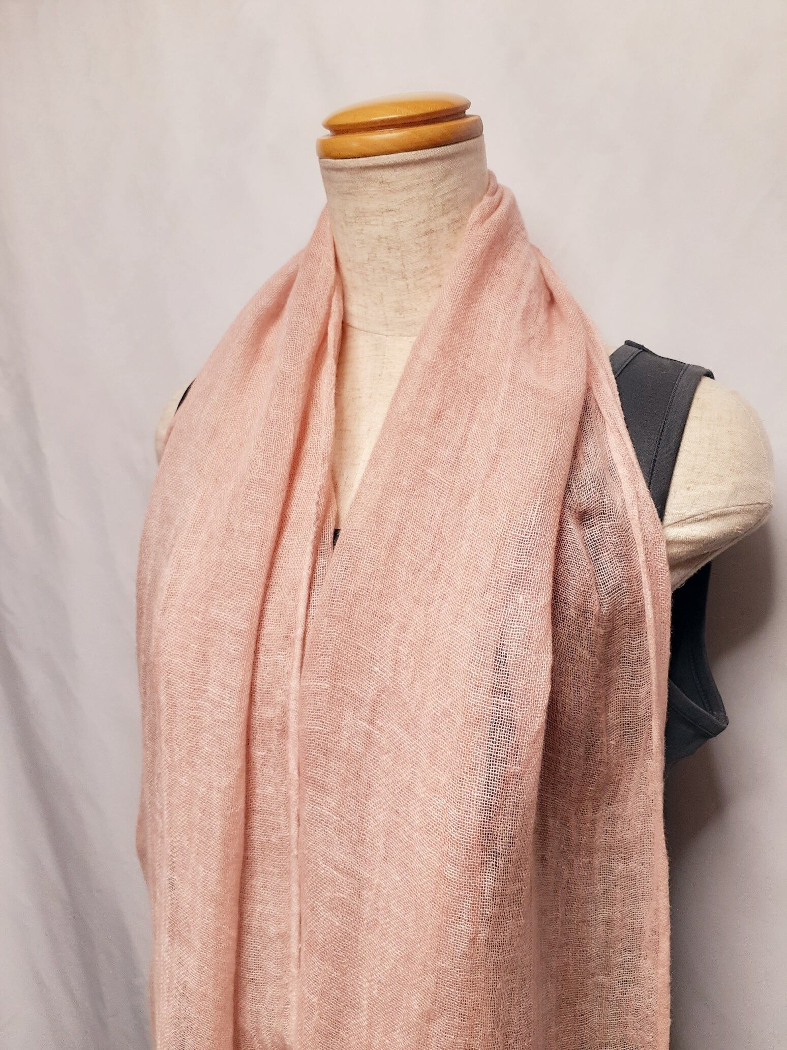 (麻)手染め・ベンガラ染めストール