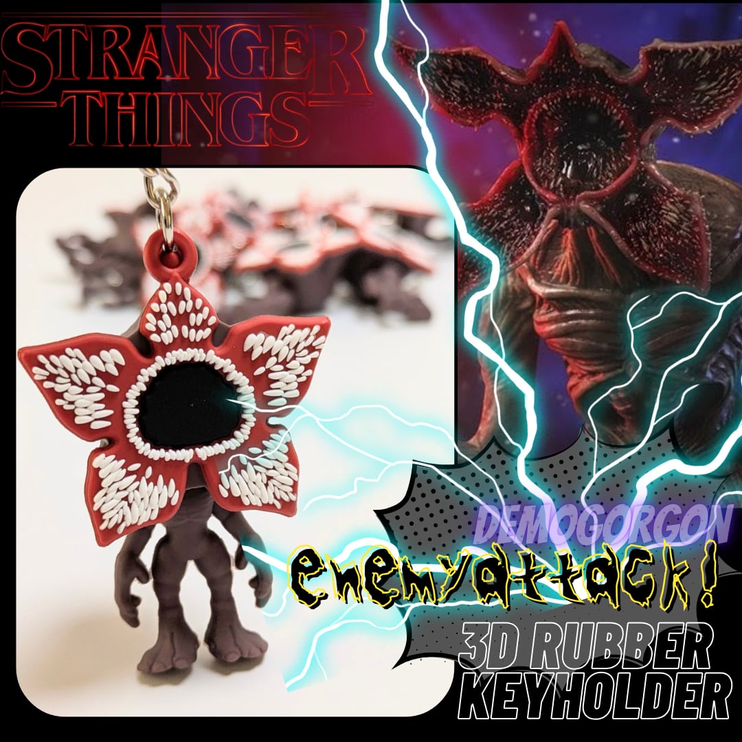 【 Stranger Things ( ストレンジャーシングス ) 】『デモゴルゴン』3Dラバーキーホルダー / フィギュアキーホルダー 〚アメリカン雑貨 アメトイ〛